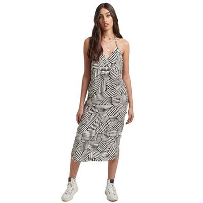 Kleid Superdry Vintage Midi Halter Slip, grau, Damen