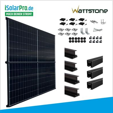 WandPV Wattstone verdecktes Montagepaket Sandwich für die horizontale Montage