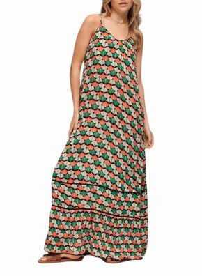 Maxikleid Superdry Orange geometrisch ärmellos