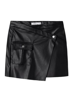 Rock name-it mit Lederoptik, schwarz