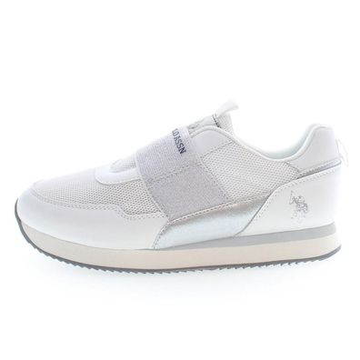 Sneakers U.S. Polo Assn. Weiß mit elastischem Glitzerband