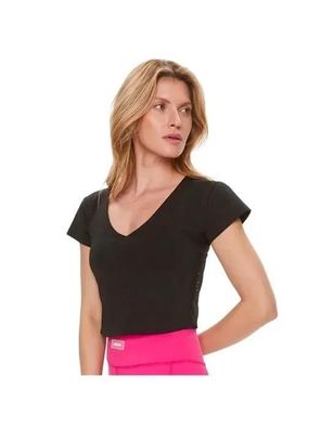 T-Shirt Guess mit V-Ausschnitt, schwarz