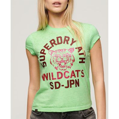 T-Shirt Superdry Slim Fit Mintgrén Neon