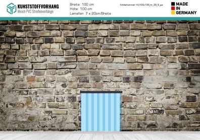 Garten/Keller Vorhang Transparent 20cm Lamellen Breite: 100cm - Hoehe: 100cm