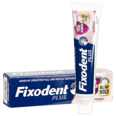 Fixodent Plus Food Barrier No Flavour Haftcreme für Zahnersatz 40g