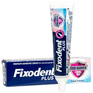 Fixodent Plus Food Barrier Fresh Flavour Haftcreme für Zahnersatz 40g