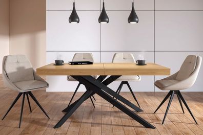 Essgruppe A89, Esszimmer Set , Esstisch (Ausziehbar) mit 4 Stühlen-Farbe wählbar