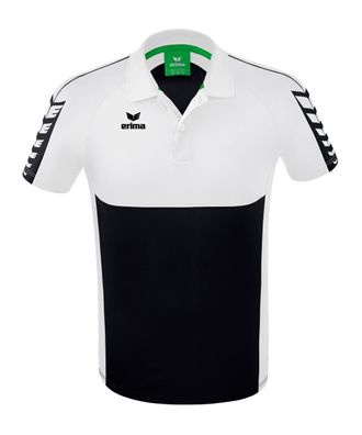 Poloshirt Erima Six Wings Schwarz/Weiß