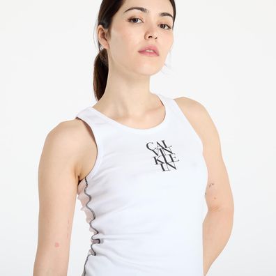 Top Calvin Klein Weiß SL COTTON RIB SOLID