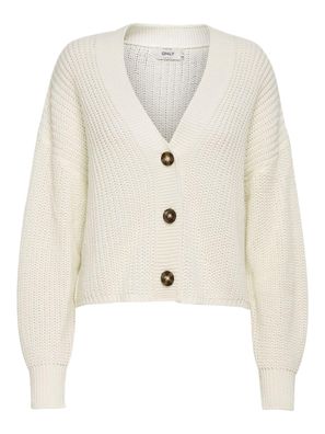 Cardigan Only Beige Regular Fit V-Ausschnitt