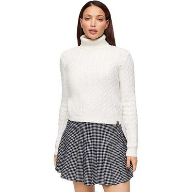 Pullover Superdry Weiß Kabelstrick Rollkragen
