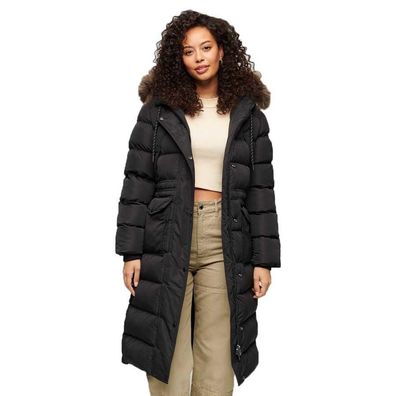 Damen Lange Superdry Everest Kunstfelljacke
