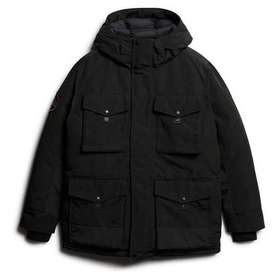 Parka Superdry Everest Tactical mit Kapuze, schwarz