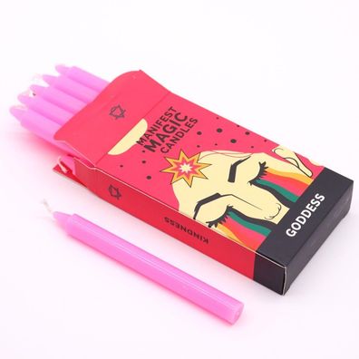 Manifest Magic Candles – 12 Kerzen in Pink für innere Balance & Selbstliebe