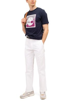 Hose Dickies Weiß gerade geschnitten