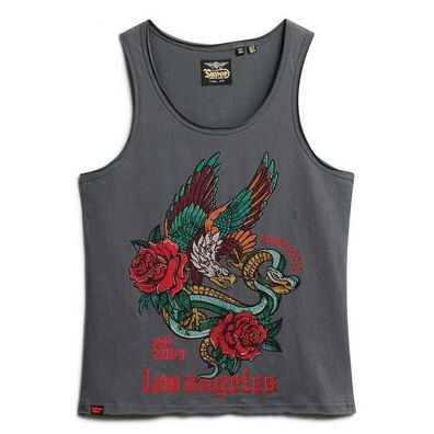 T-Shirt Superdry Neo Trad Tattoo Scoop grau ärmellos