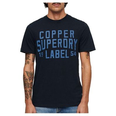 T-Shirt Superdry Copper Label Workwear schwarz vintage