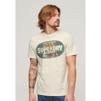 T-Shirt Superdry Gasoline Workwear kurzärmelig beige