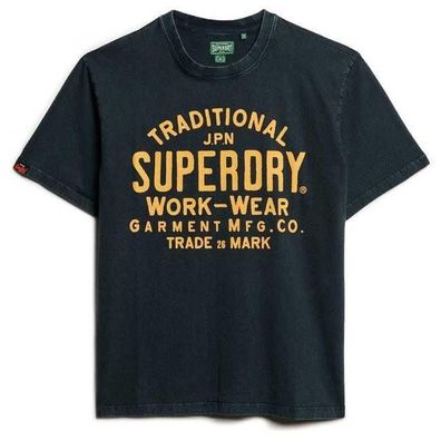 T-Shirt Superdry mit großem Print und Used-Effekt