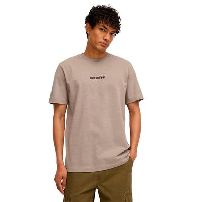 T-Shirt Superdry mit kleinem Logo, beige