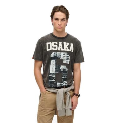 T-Shirt Superdry Osaka Loose schwarz, lockere Passform