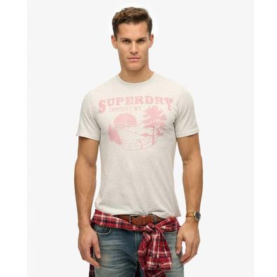 T-Shirt Superdry Weiß Lo-Fi Outdoor Mono