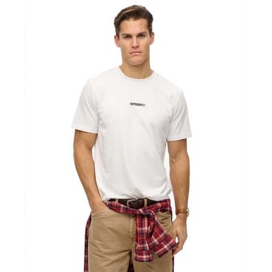 T-Shirt Superdry mit Mikro-Logo Weiß