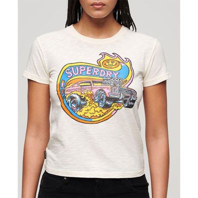 T-Shirt Superdry mit Neon-Motor-Print Slim Fit