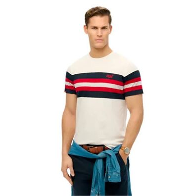 T-Shirt Superdry Essential Stripe Weiß