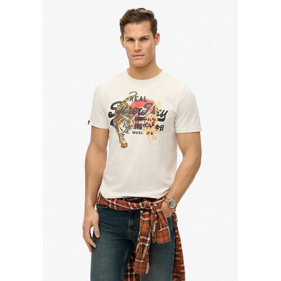 T-Shirt Superdry Weiß Relaxed Fit