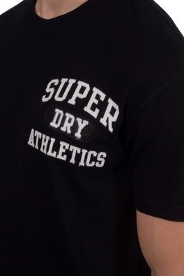 T-Shirt Superdry mit gesticktem Logo, schwarz