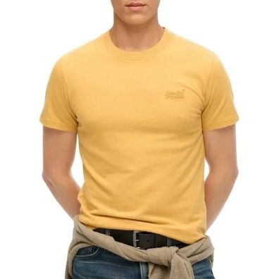 T-Shirt Superdry Slim Fit Gelb Ocker Meliert