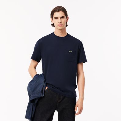 T-Shirt Lacoste mit Bio-Baumwolle, Regular Fit, Blau