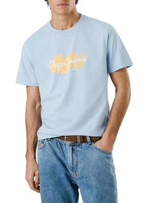 T-Shirt Pepe Jeans mit blauem Aquarell-Logo