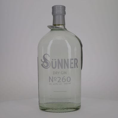 Sünner Dry Gin No. 260 | 0,7 Liter (Seiten-Anhänger beschädigt)