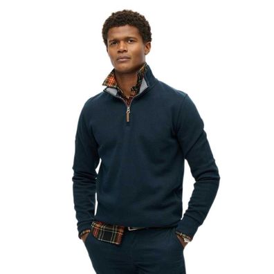 Pullover Superdry Core Pique Henley Marineblau