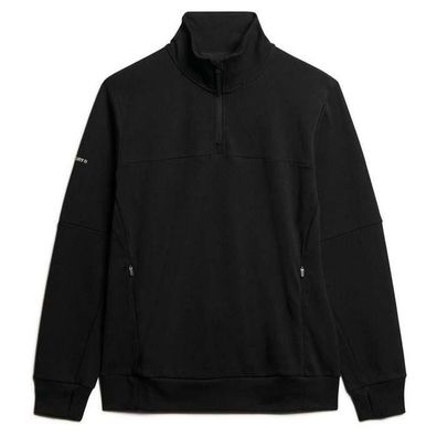 Sweatshirt Superdry mit halbhohem Reißverschluss, schwarz
