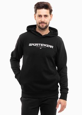 Sweatshirt 4F mit Kapuze und Taschen, schwarz