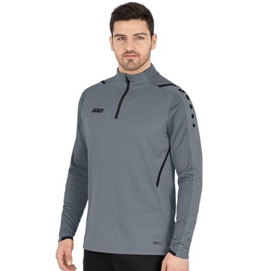 Sweatshirt Jako Challenge mit 1/4 Reißverschluss, grau/schwarz