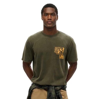 T-Shirt Superdry Lockerer Schnitt Olivgrén