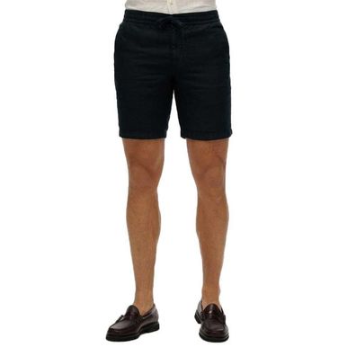 Shorts Superdry Leinen, blau, schmal geschnitten