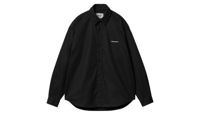 Hemd Carhartt L/S Module Script Shirt schwarz/weiß
