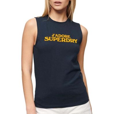 Tanktop Superdry Slim Fit Marineblau