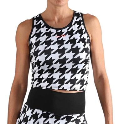 T-Shirt Endless Elegantes Houndstooth Schwarz