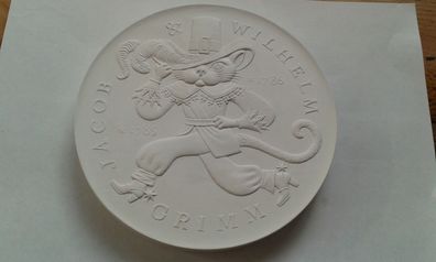 Rarität Gipsmodell z. Herstellung 20 Mark 1986 DDR Gebrüder Grimm Gestiefelter Kater