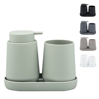 eluno Bad-Accessoires Set TESERO 3tlg. Soft-Touch aus Kunststoff