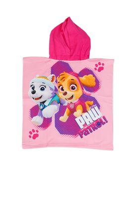 Paw Patrol Kinder Badeponcho mit Kapuze Strandponcho aus Polyester 55 x 110 cm
