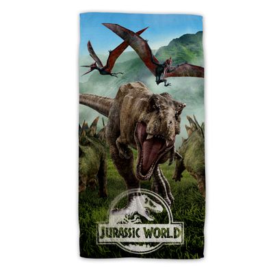 Jurassic World Baumwolle Strandtuch Frottee Badetuch mit Premium Druck, 70x140 cm