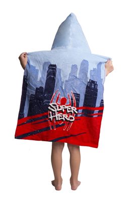 Spiderman Badeponcho für Kinder Hochwertiger Frottee aus 100 % Baumwolle