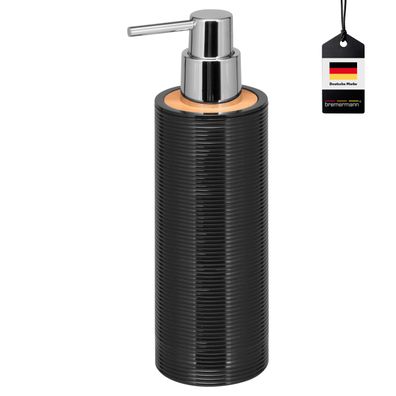 bremermann Seifenspender SEGNO aus Bambus und Kunststoff | Füllmenge ca. 340 ml, schw